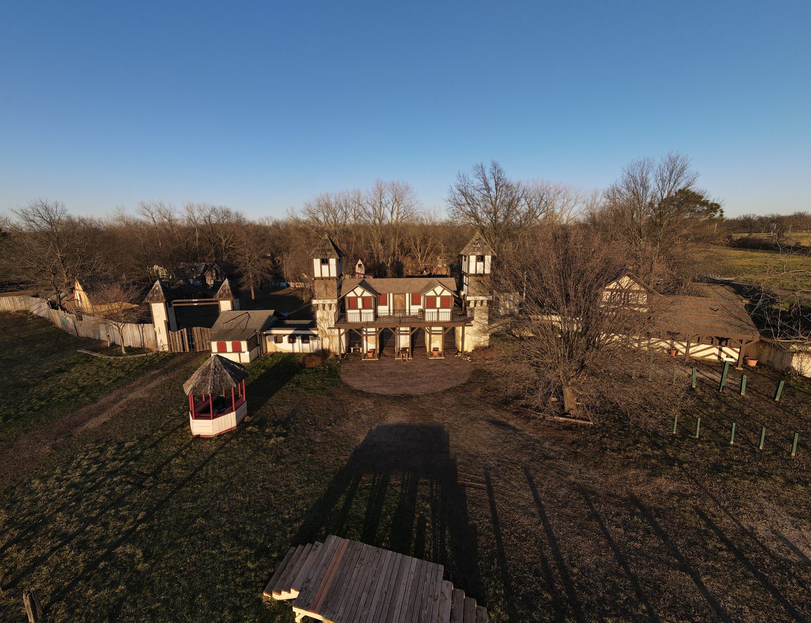 Aerial drone view of Kansas City area landscape